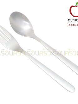 Double Apples, stainless steel spoon and fork, pattern 050, thickness 2.0 mm, length 19 cm, 1 pair