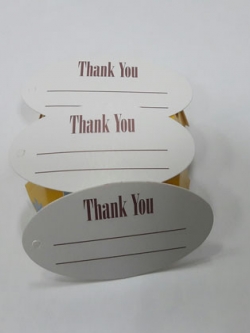 ป้ายขอบคุณ Thank You ลายน้ำตาล ป้ายของวัญ ป้ายห้อยสินค้า