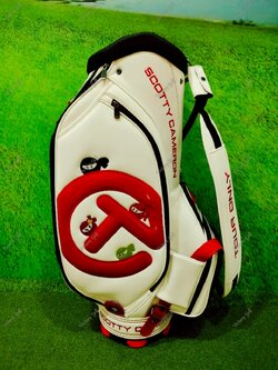 Golf Bag Scotty Cameron Tour ( PU Material ) 9.5” White-Red Color