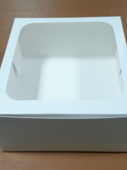 กล่องเค้ก กล่องเค้ก 2 ปอนด์ ทรงสูงพิเศษ กล่องเค้กฟองดอง กล่องขนม กล่องเบเกอรี่ กล่องคัพเค้ก สีขาว 24.5x24.5x15ซม.20ใบ/แพ็ค