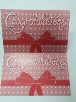 ป้ายอวยพร Congratualtions ป้ายของวัญ ป้ายห้อยสินค้า ลายชมพูขาว