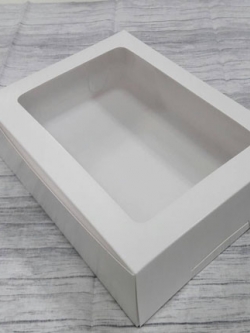 กล่องขนม กล่องเค้กโบราณ กล่องชิฟฟ่อน ขนาด 19x25x6 ซม.กล่องทาร์ตไข่ สีขาว ราคาแพ็คละ 275 บาท (20 ใบต่อแพ็ค)