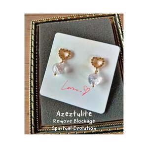 ต่างหู "14K" Azeztulite Earring (ปลดออกปมนานับประการในใจ สมดุลย์พลังงาน)