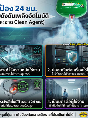 4 ข้อดี ถังดับเพลิงอัตโนมัติ (AUTO) สารสะอาด Clean Agent ต่ออุปกรณ์ไฟฟ้า / คอมพิวเตอร์ / รถยนต์ EV