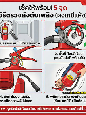 ⚠️🧯 เช็คให้พร้อม! 5 จุด วิธีตรวจถังดับเพลิง (ผงเคมีแห้ง) ⚠️🧯