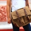 กระเป๋าสะพายข้าง Vintage Style สีน้ำตาลเข้ม B087