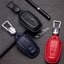 เคสรีโมทรถหนังแท้ Ford Everest งานหนังวัวแท้ พรีเมี่ยมเกรด Premium Grade XCULLER ทรงคลาสสิค (Luxury Leather Key Case) Key Sets Model Ford Everest , Ford Mustang 2021