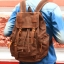 กระเป๋าเป้สะพายหลัง Vintage Style สีน้ำตาลเข้ม B081