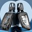 เคสโลหะรีโมทคู่ ดำด้านสุดเท่ รถ BMW LCD & Blade 2022 New Design แบบ 2 ชั้น (Double-Layer Metal Aluminum Alloy Key Cover with transparent push button Guard 360) BMW Key Case 7 Series 740 , 6 Series GT Car, Smart New 5 Series 530i x3 LCD Screen Car Key Case