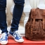 กระเป๋าเป้สะพายหลัง Vintage Style สีน้ำตาลเข้ม B081