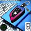 เคสโลหะอัลลอย รีโมทรถบีเอ็มดับเบิ้ลยู ปุ่มเรืองแสง BMW Alloy Full Package LED Key Chain (Gradient Color Alloy Up Grade Fluorescence Silicone Push button Guard) BMW Key Sets 2018-New 5 Series 525/530Li/X3X1X5/X6 BMW Series 2-3 Series 4-Series 5, G30 530e m
