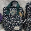 กระเป๋าเป้ผ้าสะพายหลัง ผ้าคอลตอน mumu ขนาด Mini ลายดอกไม้เขียวขี้ม้า ขาว (Size S)