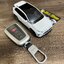 เคสโลหะสองสีดำเงิน รีโมทรถ Toyota Cross GR Sport 2022 Camry, Altis, CHR 2022 แบบ 2 ชั้น แบบด้าน สามาถดึงกุญแจสำรองในรีโมทได้ (Double-Layer Metal Aluminum Alloy Key Cover with transparent push button Guard 360) Toyota GR Sports