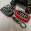เคสโลหะเคฟล่ารีโมทรถ Toyota Fortuner GR Sport แบบ 2 ชั้น รุ่นถอดกุญแจในรีโมทได้ (Black Red Kevlar Alloy & Silicone Sleeve) Toyota Key Sets Model Fortuner Legender