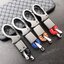 พวงกุญแจโลหะสีเทาโครม หนังเชือกถัก (PU+ Metal Key chain) Braided Rope Key Chain Buckle วัสดุ PU คุณภาพดี สวยงาม ทนทาน และ หัวแขวนทำด้วยโลหะน้ำหนักเบา