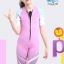ชุดว่ายน้ำเด็กควบคุมอุณหภูมิ ป้องกันหนาว ป้องกันรังสี UV bodysuit แขนสั้นขาสั้น ซิปหน้า
