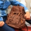 กระเป๋าเป้สะพายหลัง Vintage Style สีน้ำตาลเข้ม B081