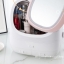 กล่องเก็บเครื่องสำอางทรงใหม่ พร้อมกระจกแต่งหน้าและไฟ LED (Makeup Mirror,Drawer Storage Box with Light Cosmetic Box, LED Cosmetic new shape storage box)