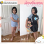 ชุดว่ายน้ำเด็กหญิงเสื้อแขนสั้น กางเกงขาสั้น สีฟ้า รุ่น Sunday