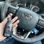 เคสโลหะรีโมทรถยนต์ Toyota Fortuner GR Sport ใหม่ แบบ 2 ชั้น รุ่นถอดกุญแจในรีโมทเพื่อเข้าเกียร์ว่าง (Double-Layer Metal Aluminum Alloy Key Cover with transparent push button Guard 360) Toyota Model Fortuner GR