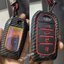 เคสโลหะรีโมทรถ Toyota Fortuner GR Sport, Legender , Alphard แบบ 2 ชั้น รุ่นถอดกุญแจในรีโมทได้ (Kevlar Alloy & Red Silicone Sleeve) Toyota Key Sets Model Alphard ,Fortuner