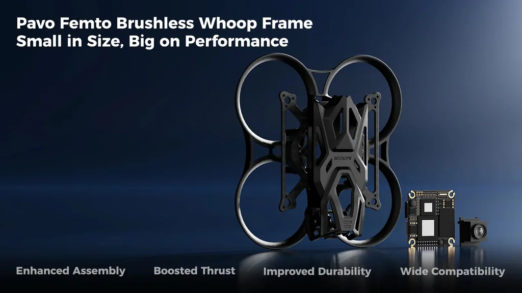 [T1] Femto Pavo Brushless Whoop Frame ขนาด 40mm เฟรมโดรนจิ๋วรองรับ DJI O4 lite อุปกรณ์Drone