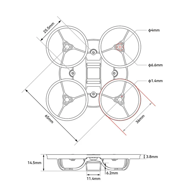 BETAFPV Air65 Champion Brushless Whoop Frame โครงโดรน FPV TinyWhoop 65mm Lightweight Frame อุปกรณ์โดรน Drone image 8 BETAFPV Air65 Champion Brushless Whoop Frame โครงโดรน FPV TinyWhoop 65mm Lightweight Frame อุปกรณ์โดรน Drone image 8